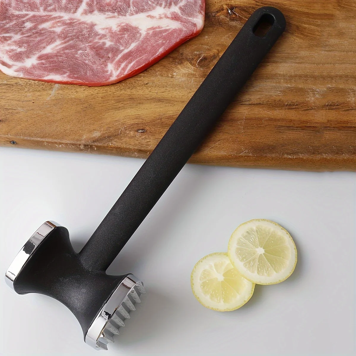 Robuster Fleischklopferhammer für die Küche mit Gummigriff – Bild 6