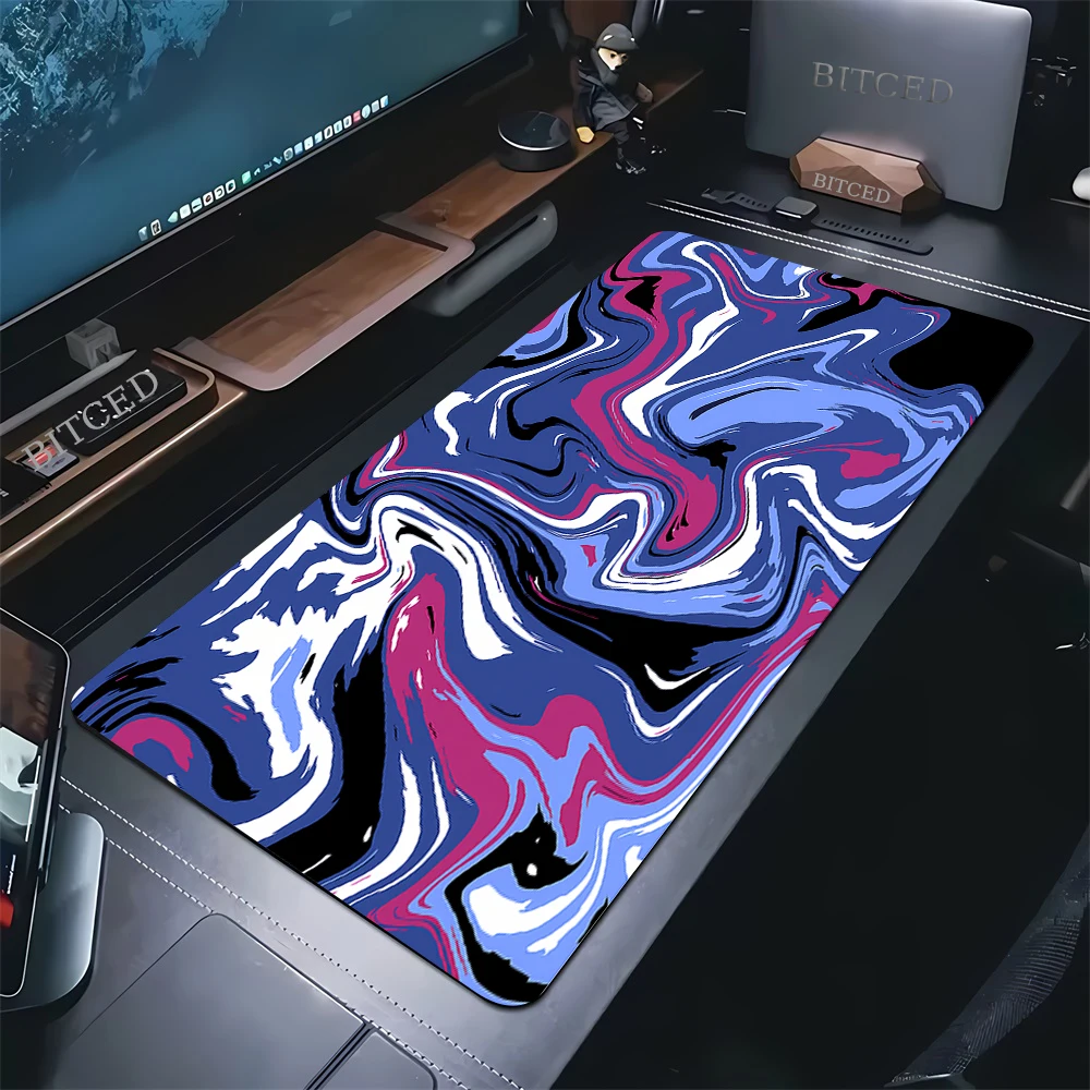 XXL Schwarz und Weiß Strata Liquid 900x400 Mauspad Computer – Bild 3