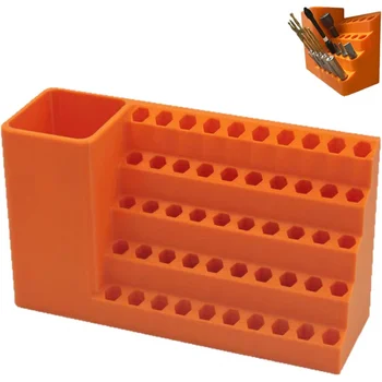50-Loch-Sechskant-Schraubendreher-Bit-Aufbewahrungsbox, 1/4 Zoll Schlagschrauber-Bithalter, Organizer