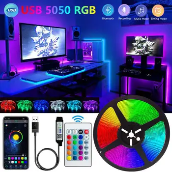 Bluetooth LED Streifen Lichter Smart SMD 5050 APP Fernbedienung Flexible Band Diode Lampe Band TV