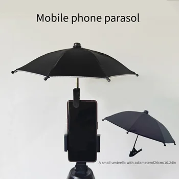 Mini-Handy-Sonnenschirm, 26cm Tragbarer Outdoor-Sonnenschirm für den Sommer, Blendschutz & Wärmeblockierung