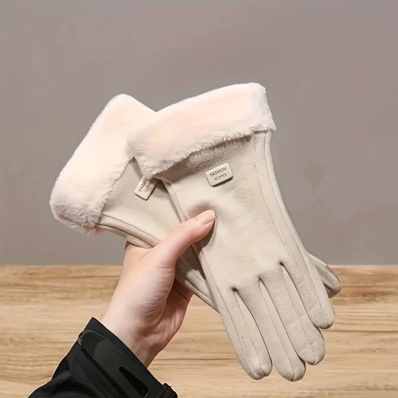 Damen Winter Warme Touchscreen-Handschuhe Plüschgefüttert – Bild 3