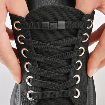 8 mm Schnürsenkel ohne Krawatte, Press-Lock-Schnürsenkel ohne Krawatten, elastische Schnürsenkel, Sneaker