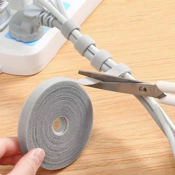 1/5M Kabelmanager, Datenkabel-Aufbewahrung, Wiederverwendbarer Kabelbinder aus Nylon, Frei zuschneidbarer