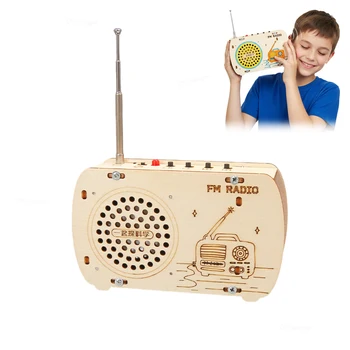 DIY Holz-Radio-Bausatz Retro FM Lehrreiches STEM-Bauspielzeug Wissenschafts-Experimentier-Set 3D-Puzzle