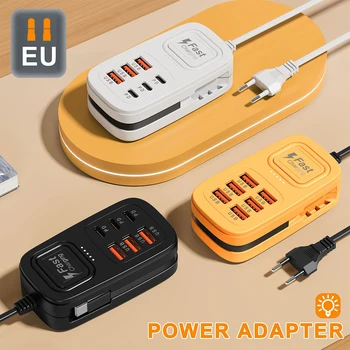 6-Port USB Schnell-Ladegerät Steckdosenleiste Desktop-Ladestation Schnellaufladung EU/UK/US-Stecker
