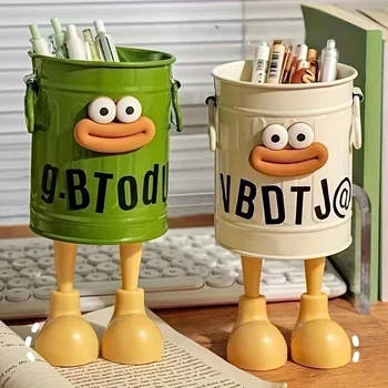 Stifthalter-Set mit Cartoon-Persönlichkeit, Schreibtisch-Organizer-Eimer, ideales Geschenk für die