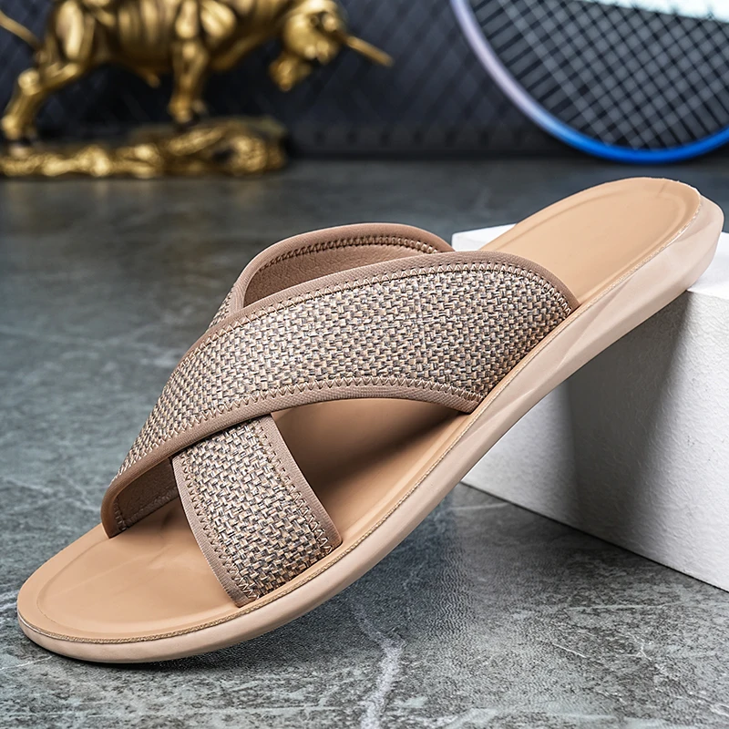 Herren Sommer Slip-On Pantoffeln Modische Strandschuhe Weiche – Bild 3