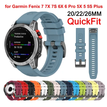 Silikonarmband für Garmin Fenix 7X 7 7S 6 6X Pro Uhrenarmband für Fenix 5X 5S Plus 3HR 945 935 Handgelenk 20