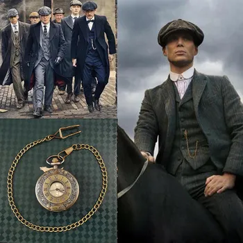 Gangster-Taschenuhr mit Westenkette, Anzug-Accessoire, Elektronische Retro-Taschenuhr, Mechanische Herrenuhr