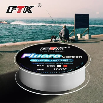 100M Fluorkohlenstoff Beschichtung Angelschnur 4,13 LB-34,32 LB Carbon Faser Monofilament Vorfach Linie