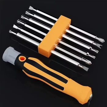 12-in-1-Schraubendreher-Set, magnetischer Bit, Kreuz, flacher Schraubendreherkopf, multifunktionales