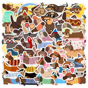 50 Blatt Dackel-Doodle-Aufkleberrolle - EN71-zertifiziertes wasserfestes Vinyl für Tassen und Telefonästhetik
