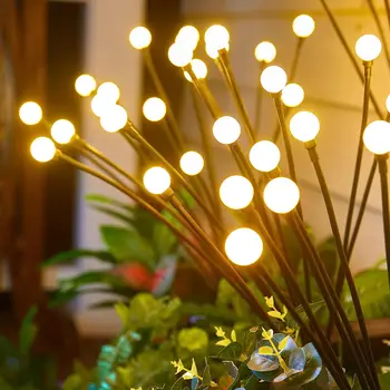 8-LED-Solar-Gartenleuchten, angetriebene Glühwürmchen-Lichter, wasserdicht, lebendige Gartenleuchten für den