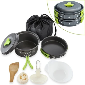 Camping-Kochgeschirr-Set Backpacker's Kochset: Tragbares, langlebiges Outdoor-Kochgeschirr mit Geschirr