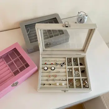 Schmuck-Aufbewahrungsbox, Ohrring, Ring, Halskette, Organizer, Aufbewahrung, transparenter Schmuckhalter