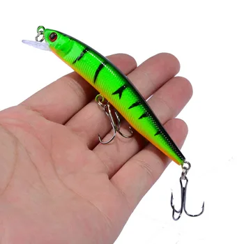 Minnow Angeln Locken 95mm 8g Schwimmende Harten Köder Wobbler Jig Köder Crankbait Karpfen Gestreiften Bass