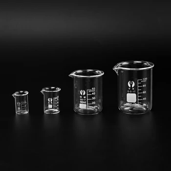 5/10/50/100 ml Labor Chemie Laborwaren Messbecher Glas Hitzebeständige Labor Borosilikatglaswaren