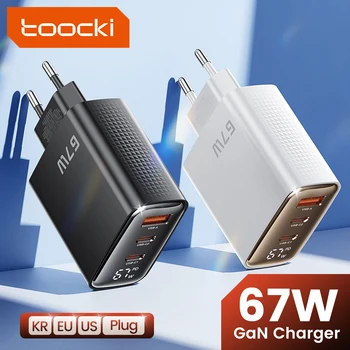 Toocki 67w gan Ladegerät Digital anzeige Schnell ladung 4,0 3,0 schnelles Typ c USB-Ladegerät für Laptop
