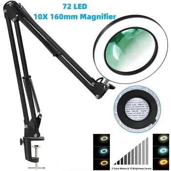 72led 8x/10x neu beleuchtete lupe usb 3 farben led led lupe für lötkolben reparatur/tisch lampe/hautpflege
