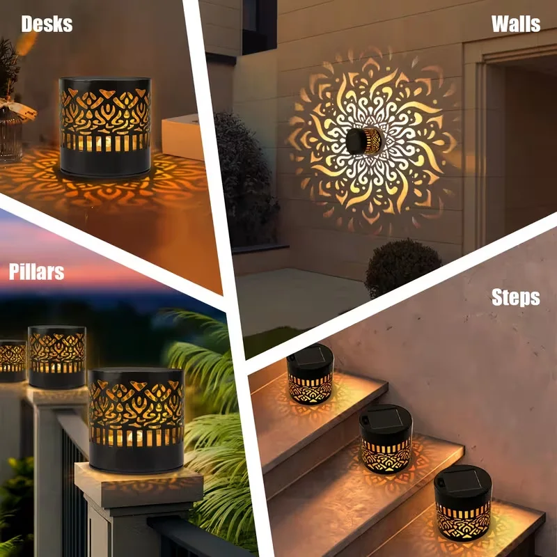 LED Solar Mandala Wandleuchte mit Durchbrochener Projektion – Bild 6
