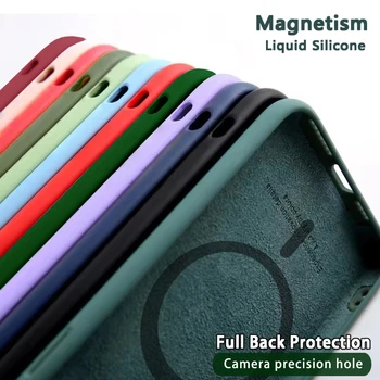 Magnetische Flüssigsilikon Hülle Für Iphone 14 Plus 13 12 Mini 11 Pro Max X Xs Xr Xs Max Apple Magsafe Magnet
