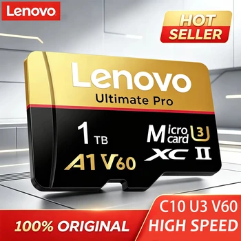 Lenovo 128GB Micro SD-Karte UHS-I A1 V60 Speicherkarte für Smartphone, Kamera, Drohne, 4K-Videoaufnahmen