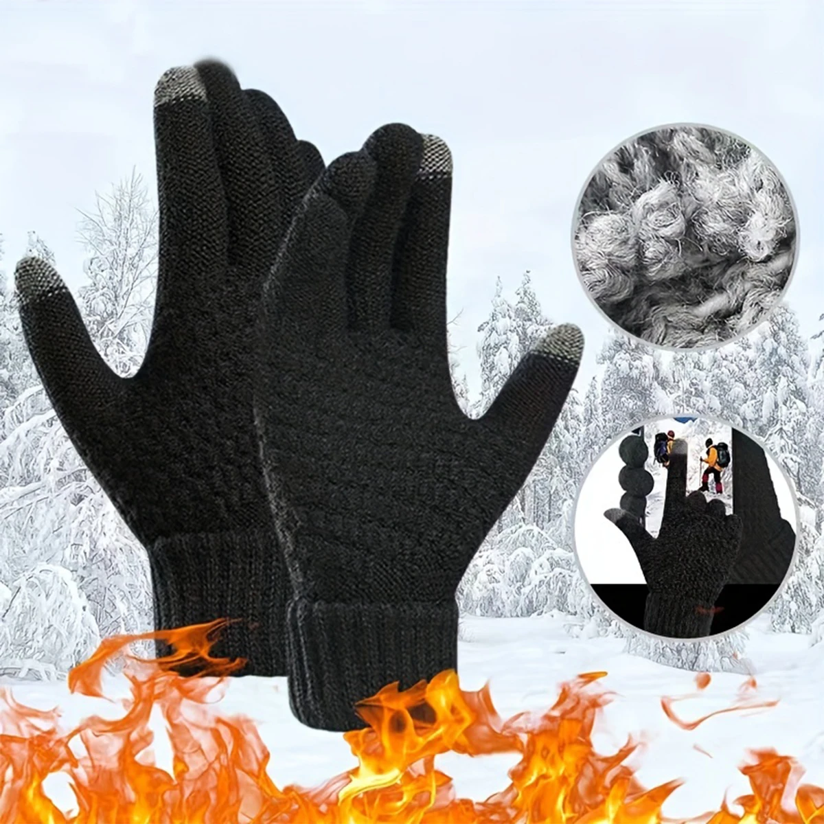 Touchscreen-Winterhandschuhe für Damen und Herren, warme – Bild 5