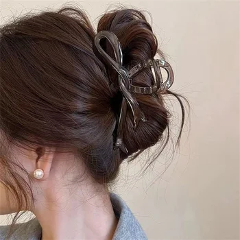 13 cm Acryl Band Bogen Haar Krallen Krabben Haar Clips Glänzende Haarspangen Kopfbedeckung Haarnadeln Hai