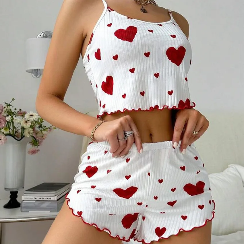 2-teiliges Set für Damen, Pyjama-Shorts, Anzug, Homewear – Bild 5