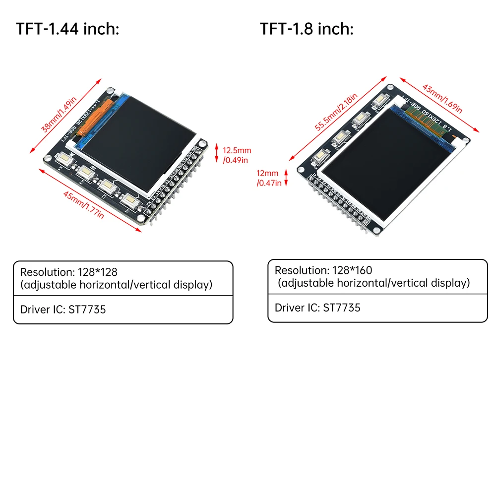 0,96/1,3/1,44/1,8 Zoll TFT IPS Farbbildschirm – Bild 2