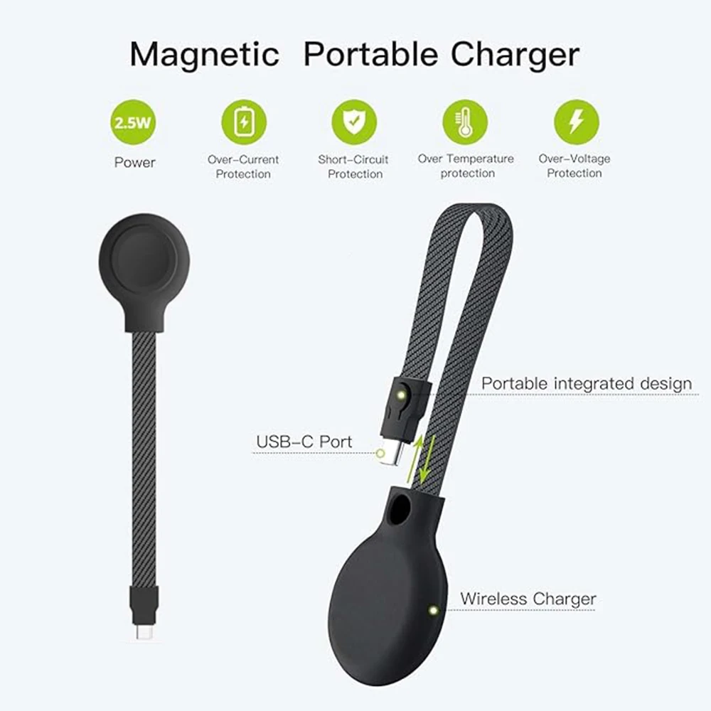 Tragbares magnetisches USB-C Ladegerät mit Umhängeband für – Bild 4
