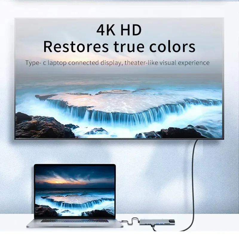 USB-C Hub mit 4K HDMI, RJ45, SD/TF und PD, mehrere Varianten – Bild 2
