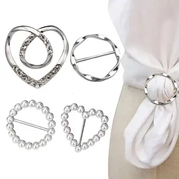 Metall Ring Taille Taste Schal Taste Mode Ecke Saum Taille Verknotet Broschen Frauen T-shirt Feste (4 Stück)