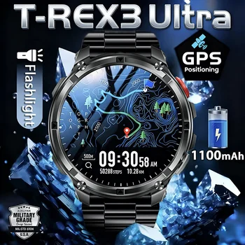 T-Rex3 Ultra 1100 mAh Super Kapazität Batterie Erwachsene Männer Smart Uhr 1,7 "Großen Bildschirm Anruf 5ATM