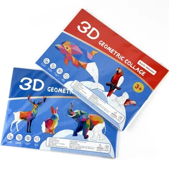 3D Geometrische Heteroideus Tier Puzzle Aufkleber Puzzle Stressabbau Block Zeichnung DIY Aufkleber