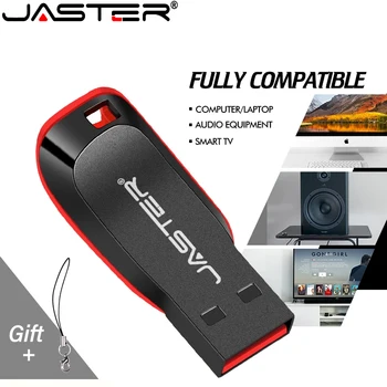 JASTER Kunststoff-USB-Flash-Laufwerk 128 GB Schlüsselanhänger Memory Stick 64 GB Mini-Stick 32 GB Schwarz