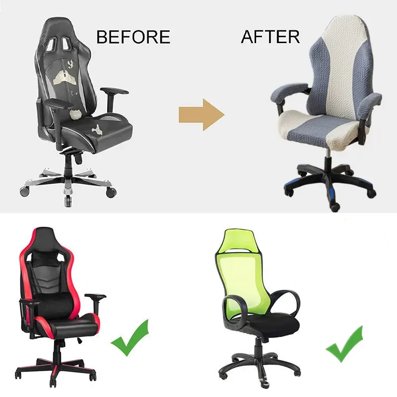 Gespleißte Farbe E-sport Gaming Stuhl Abdeckungen Haushalt – Bild 2
