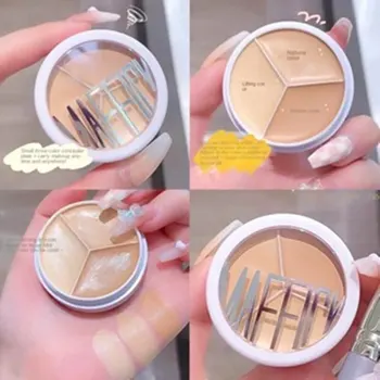 Die 3-Farben-Concealer-Palette deckt profession ell dunkle Ringe um Augen und Gesicht ab