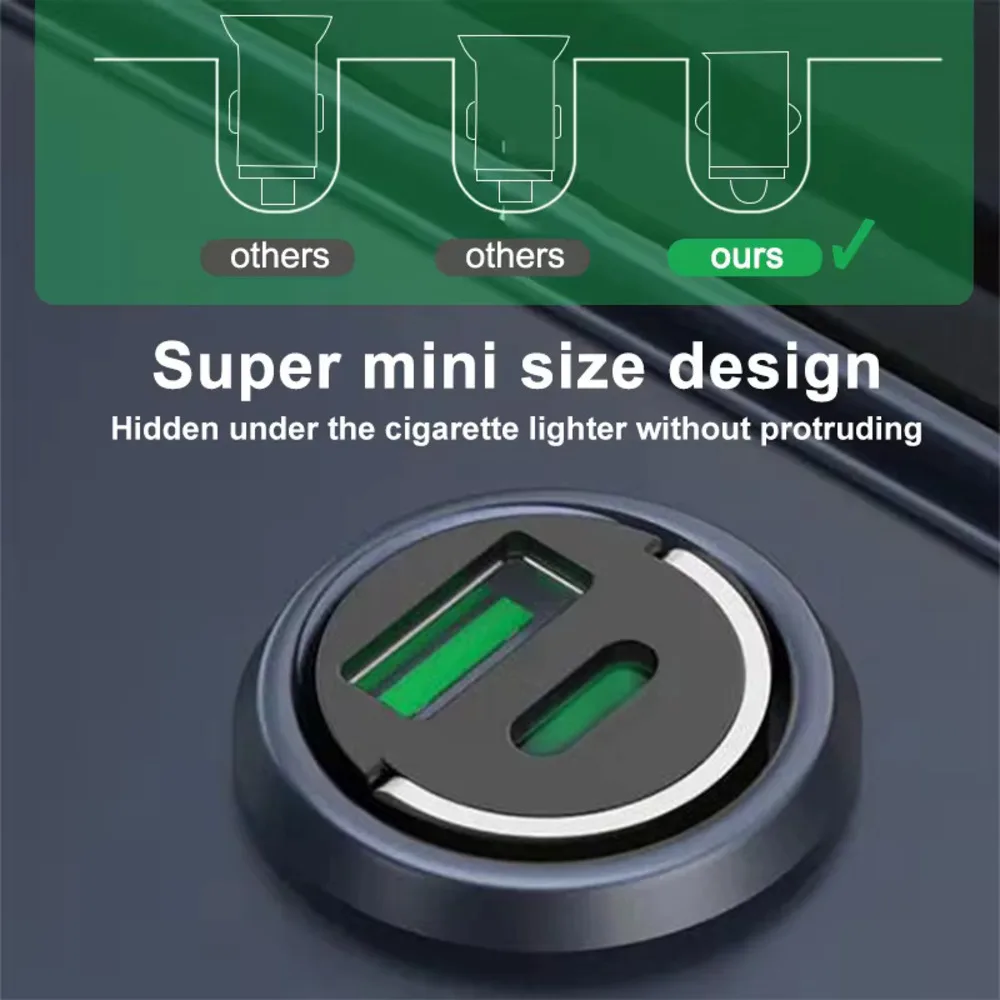 Mini Auto-Ladegerät 200 W mit USB-C PD und QC 3.0 – Bild 3