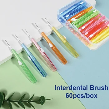 Schachtel Interdentalbürsten Dental Zähne Reinigung Kieferorthopädie Mundpflege Zahnstocher Dental (60 Stück)