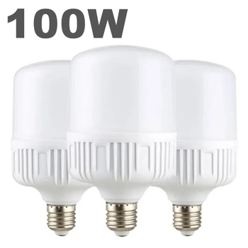 100 W E27 LED-Schraubmundlicht, 220 V, hohe Helligkeit, Glühbirne, weißes Licht, Augenschutz, nicht flackernd