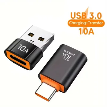 10A OTG Typ C Buchse auf USB A Stecker USB 3.0 auf Typ-C Konverter Schnelllade-Datenadapter für Laptop Xiaomi