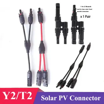 Solar PV Y T Branch Adapter Solars Panel Kabel Stecker mit 4mm2 1000V 30A Solarkabel für PV System Combiner