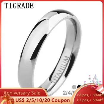 TIGRADE 2/4/6/8mm Herren Ehering Poliert Damen Titan Einfache Verlobung Klassische Ringe Schwarz Silber Farbe