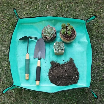 Blumentöpfe Pflanzmatte Wasserdichte Umpflanzmatten Faltbare PE Pflanzenumtopfmatte Gartenarbeit Pflanzmatte