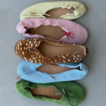 Luxuriöse Modische Schmetterlingsknoten-Damenschuhe, Flache Slipper, Damenschuhe, Flache Ballerinas