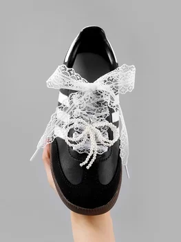 Ausgefallene Spitze, 2,9 cm Breite, flache Schnürsenkel für Sneakers, Schnürsenkel für Damen, Freizeitschuhe