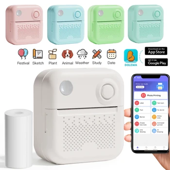 Dolewa D3 Tragbarer Drucker Thermopapier Aufkleber Papier Mini-Drucker Etikettenhersteller Drucker für den