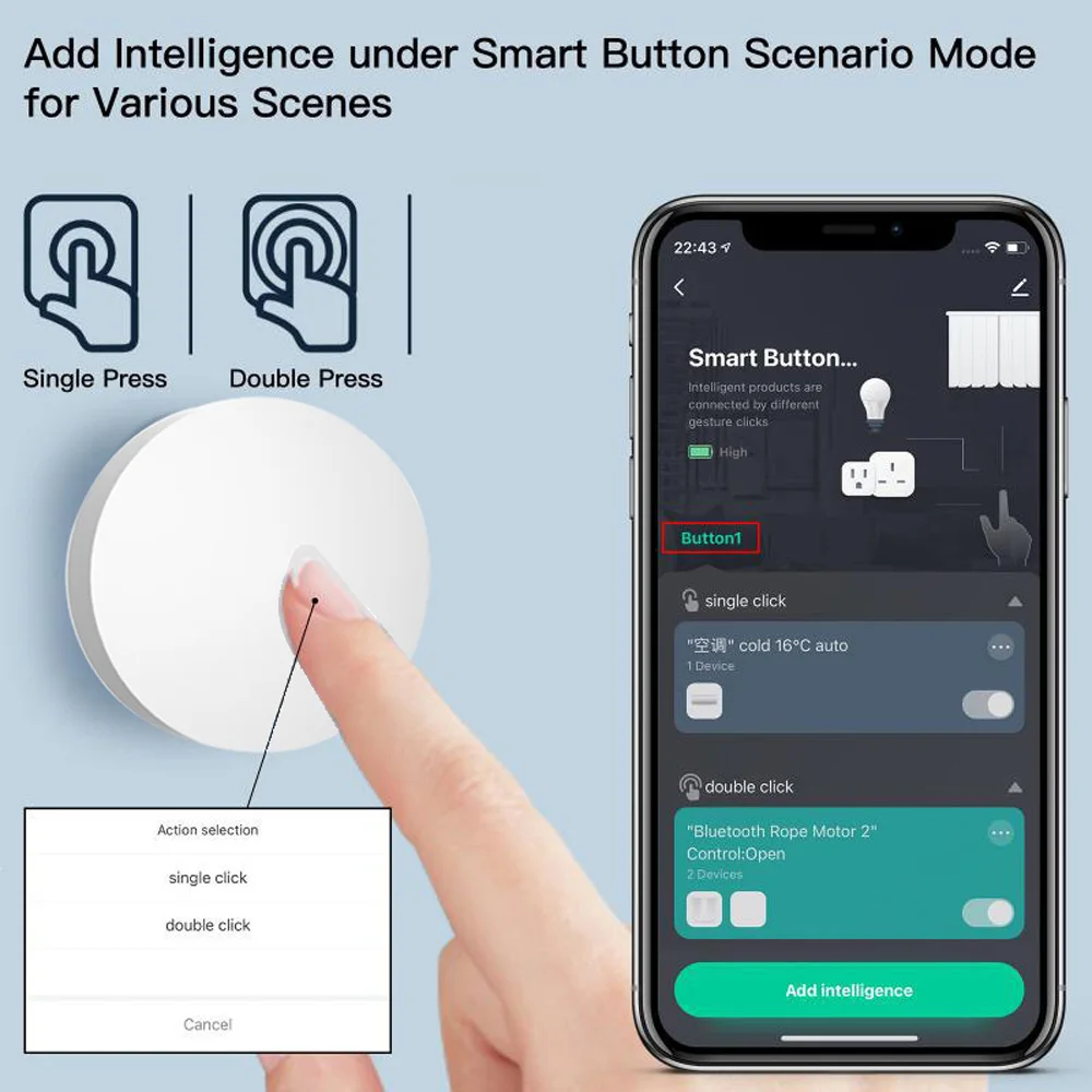 1 ~ 2 stücke Tuya ZigBee Taste Szene Schalter Intelligente – Bild 2